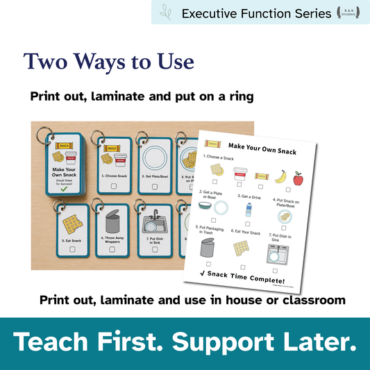 Make Your Own Snack: Visual Executive Function Checklist & Step-by-Step Cards