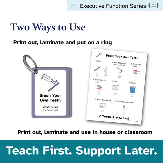 Brush Your Own Teeth Helper | Visual Routine Cards