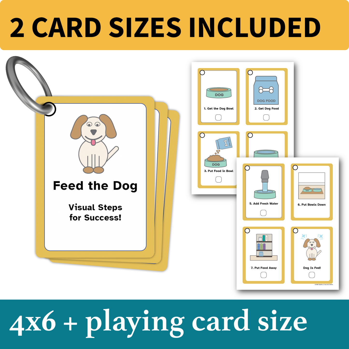 Feed the Dog Helper | Executive Function Visual Routine Cards for Autism & ADHD
