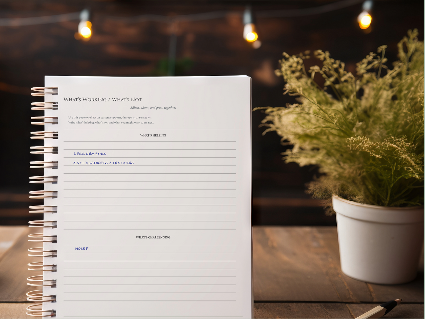 What’s working and what’s not reflection page for caregivers