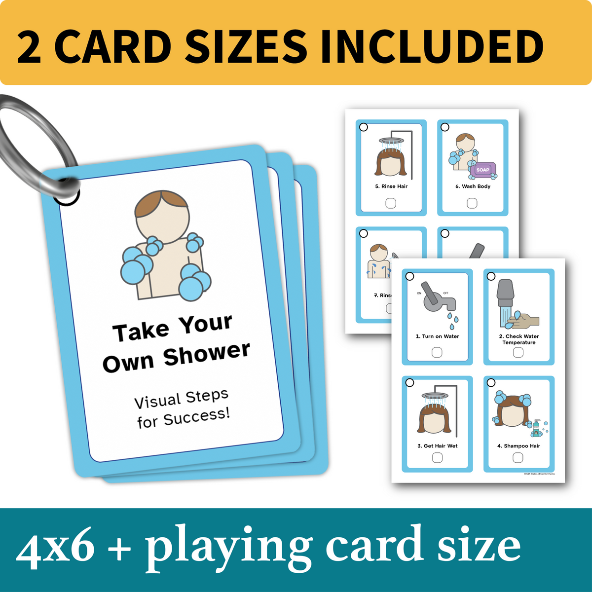 Take a Shower Helper | Autism & ADHD Daily Living Skills Visual Routine Cards