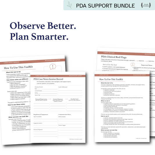 PDA Therapy Team Resource Bundle for OT, PT & SLP