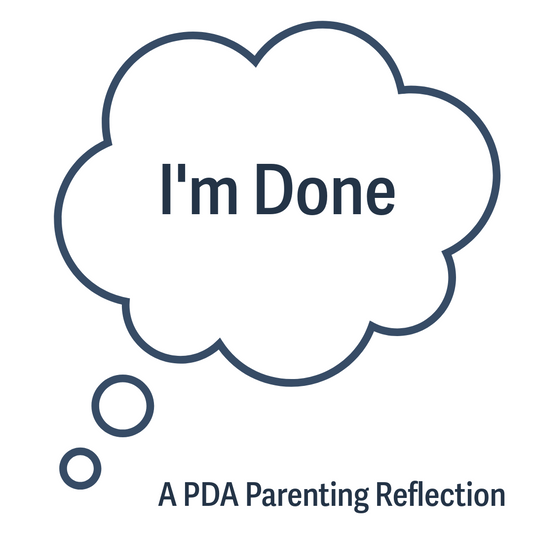 Thought bubble with the words I'm Done