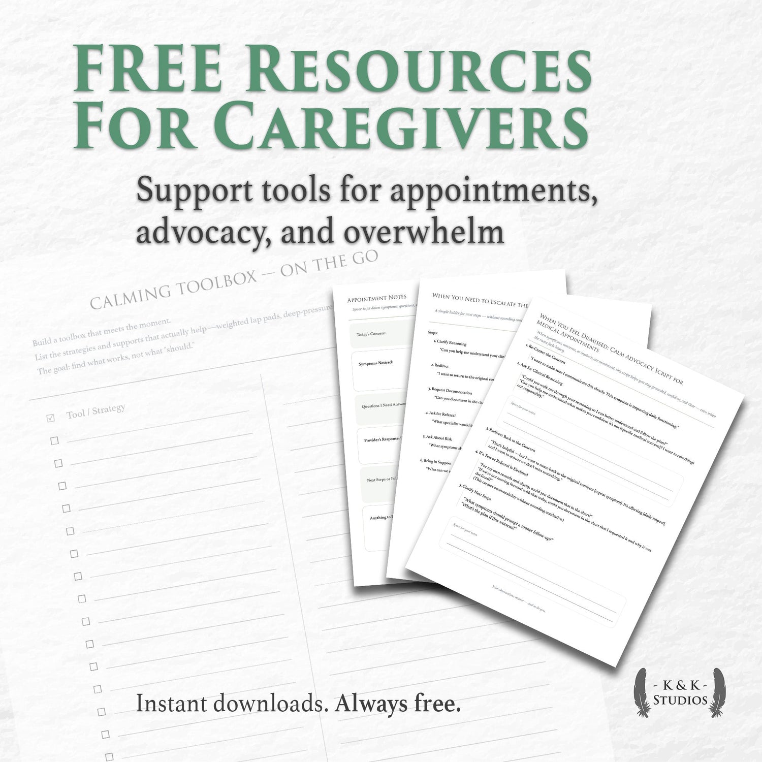 Free Resources from K&K Studios