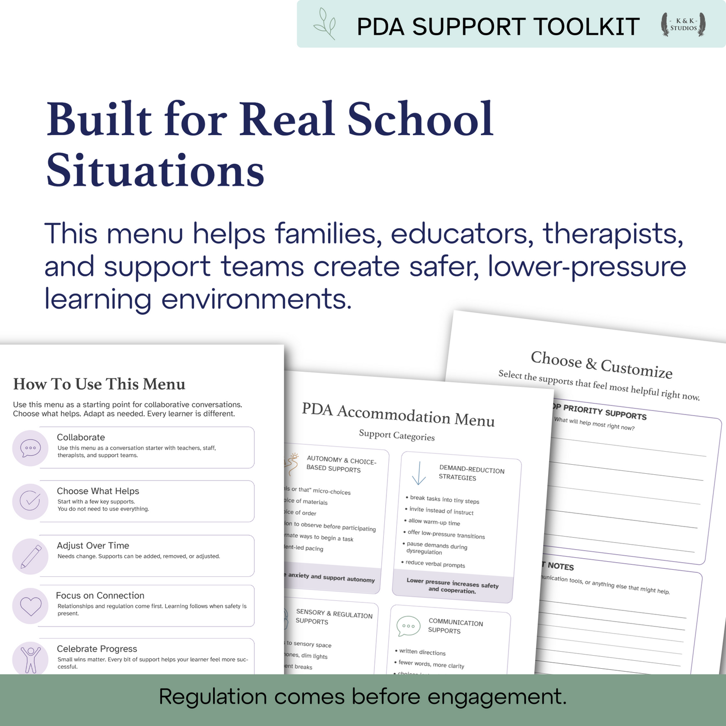 PDA Accommodation Menu