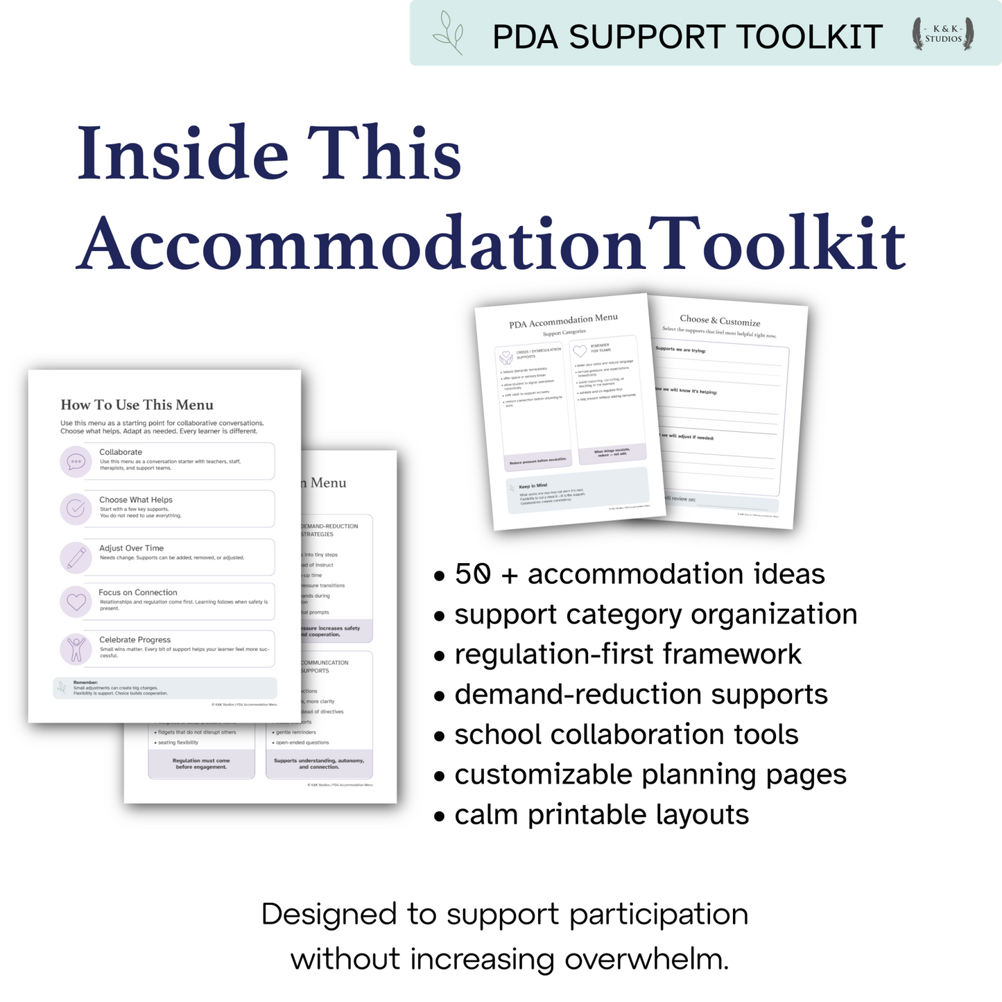 PDA Accommodation Menu