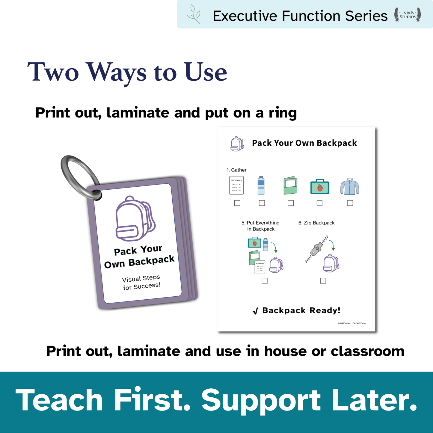 Pack Your Own Backpack | Visual Routine Cards