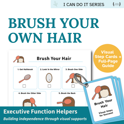 Brush Your Hair Helper | Visual Hair Care Routine for Autism, ADHD & Executive Function Support
