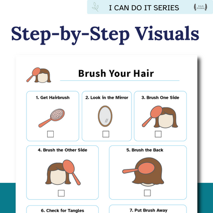 Brush Your Hair Helper | Visual Hair Care Routine for Autism, ADHD & Executive Function Support