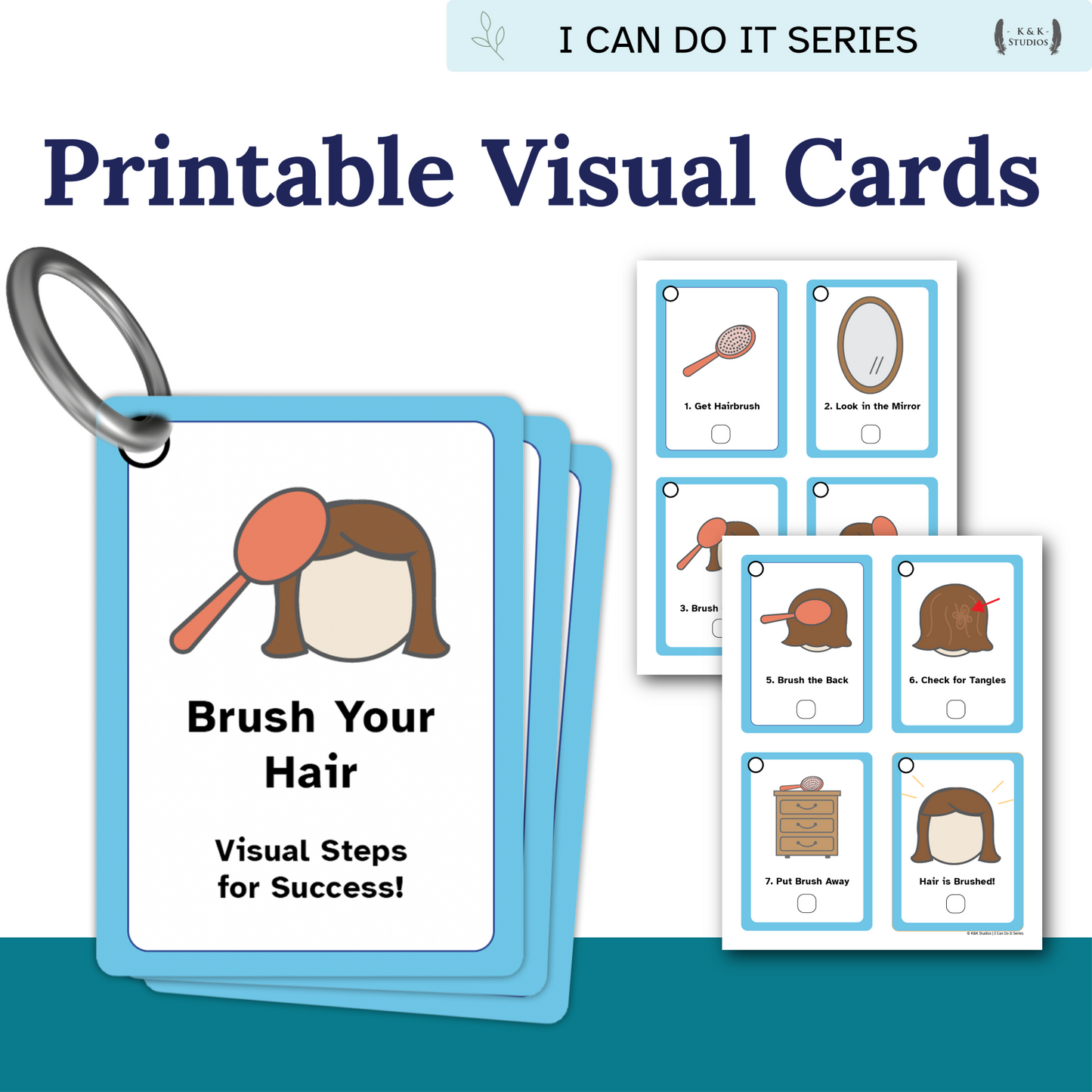 Brush Your Hair Helper | Visual Hair Care Routine for Autism, ADHD & Executive Function Support