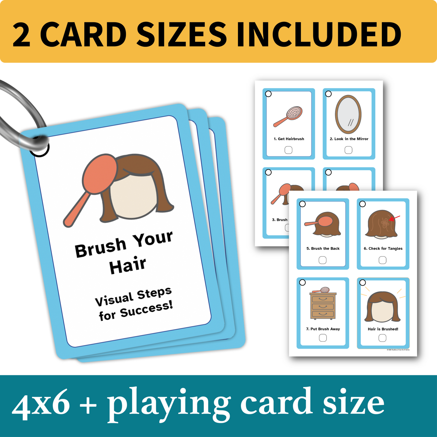 Brush Your Hair Helper | Visual Hair Care Routine for Autism, ADHD & Executive Function Support