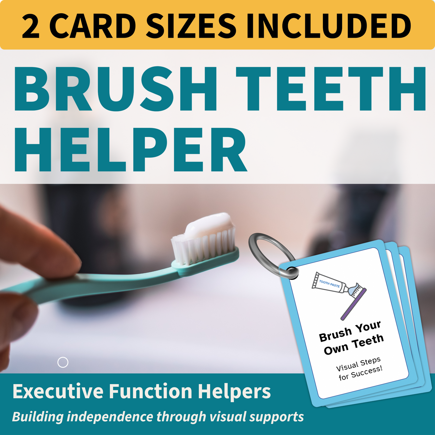Brush Your Own Teeth Helper | Visual Routine Cards