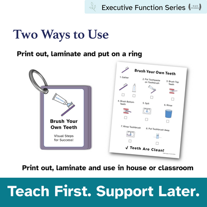 Brush Your Own Teeth Helper | Visual Routine Cards