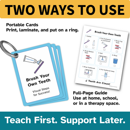 Brush Your Own Teeth Helper | Visual Routine Cards