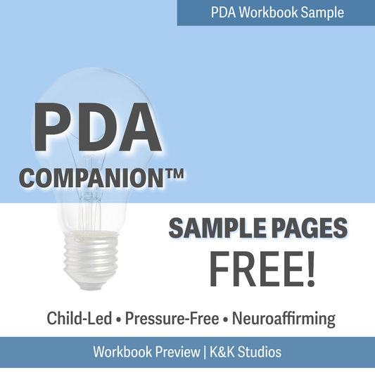 PDA Workbook Sample Pages – Free Child-Led, Pressure-Free, Neuroaffirming Resource