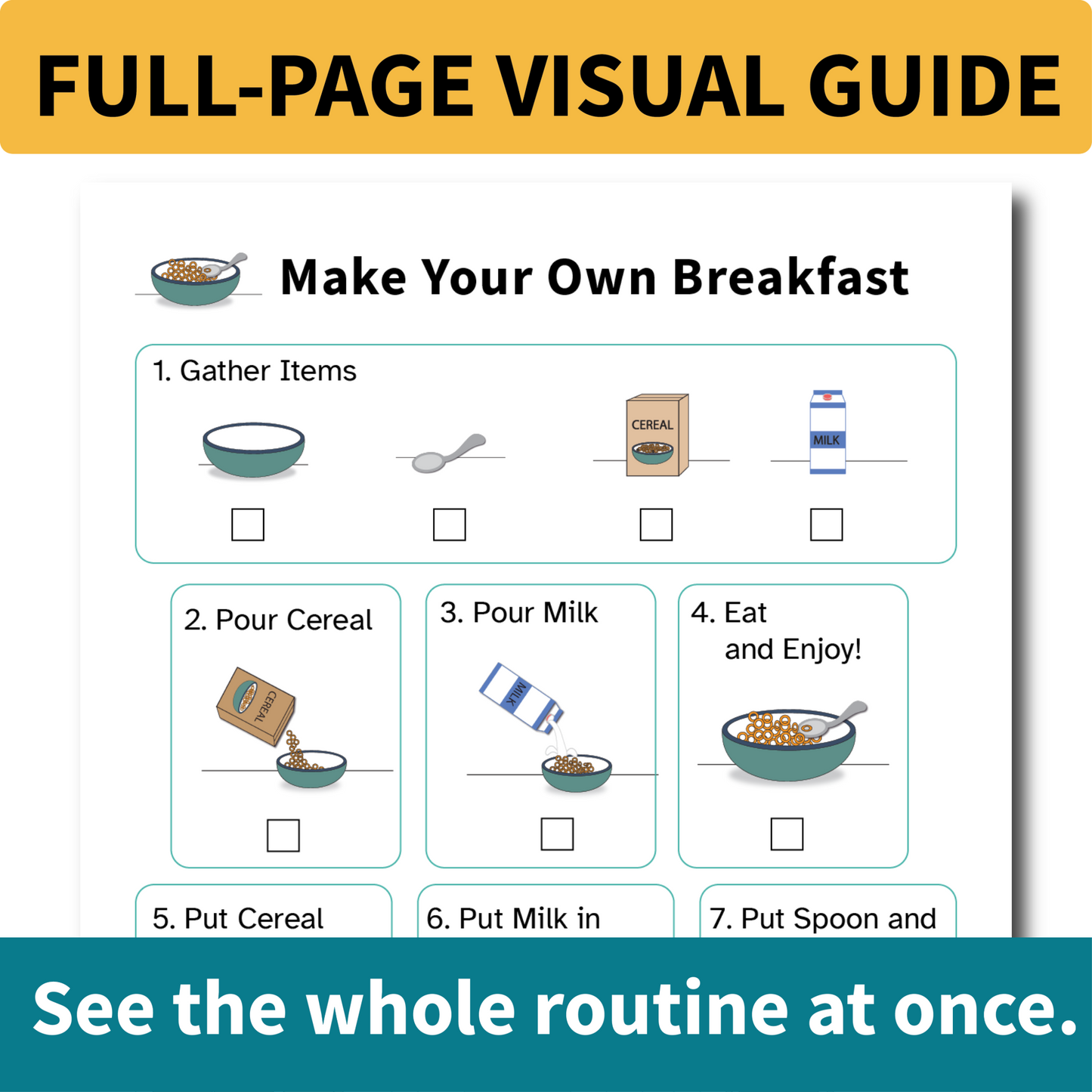 Breakfast Helper | Executive Function Visual Supports for Daily Living Skills