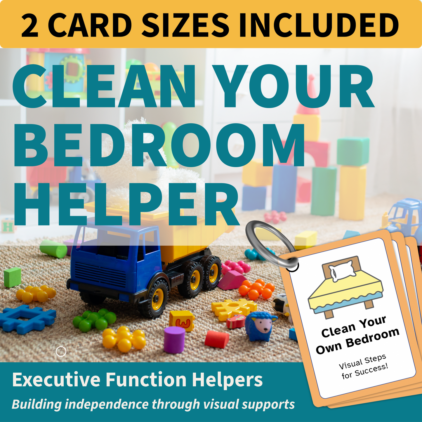 Clean Your Bedroom Helper | Visual Bedroom Cleaning Checklist for Kids | Executive Function Support