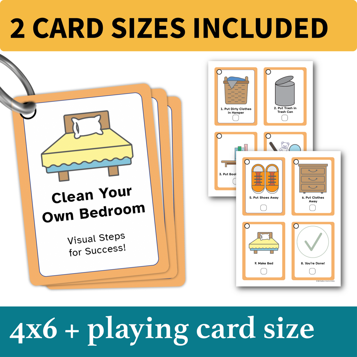 Clean Your Bedroom Helper | Visual Bedroom Cleaning Checklist for Kids | Executive Function Support