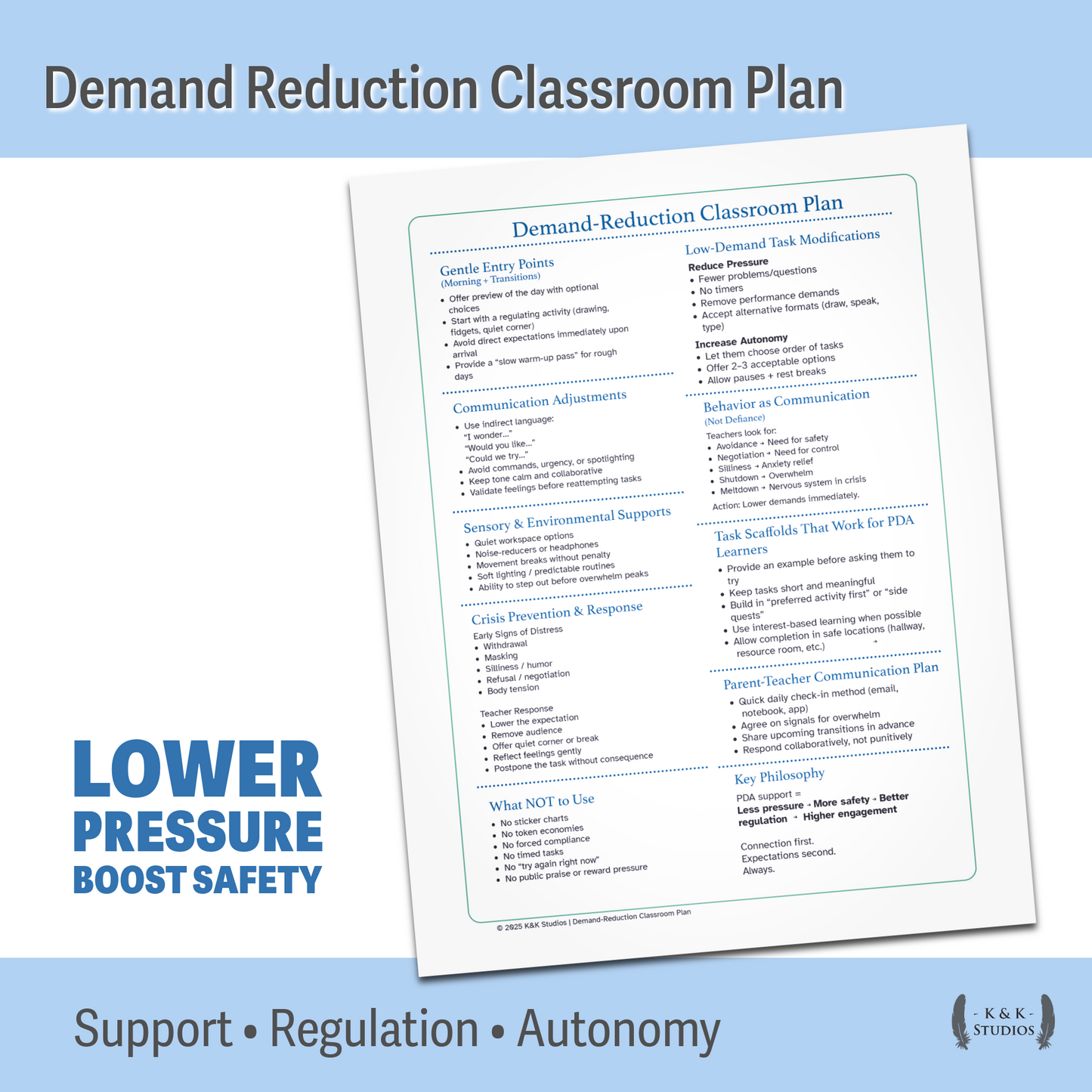 PDA School Communication & Homework Bundle | Low-Demand Supports