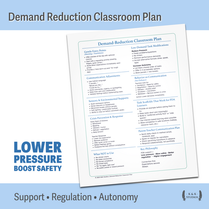 PDA School Communication & Homework Bundle | Low-Demand Supports