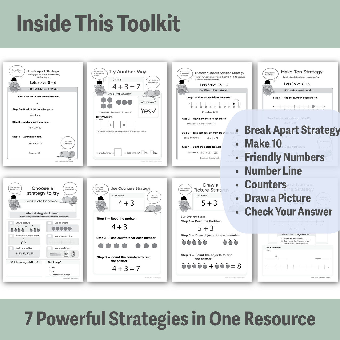 Math Strategy Toolkit | Printable Problem Solving Support for Kids