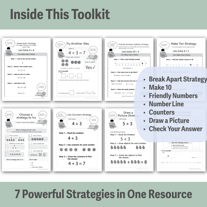 Math Strategy Toolkit | Printable Problem Solving Support for Kids