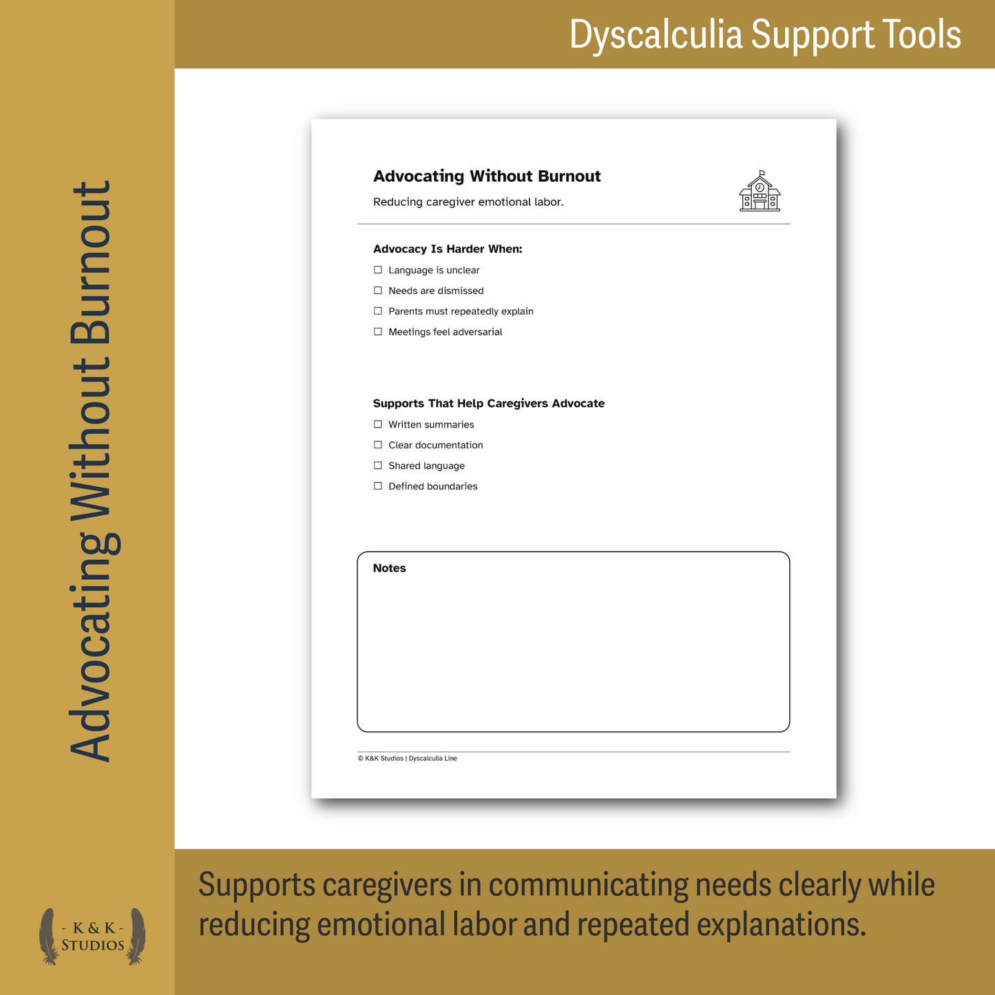 School, Homework & Communication | Dyscalculia Support Pack | IEP, 504 - Caregiver Advocacy Tools