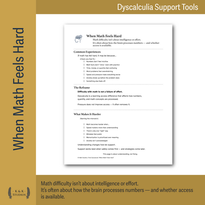 When Math Feels Hard — A Dyscalculia Understanding Resource (Free)