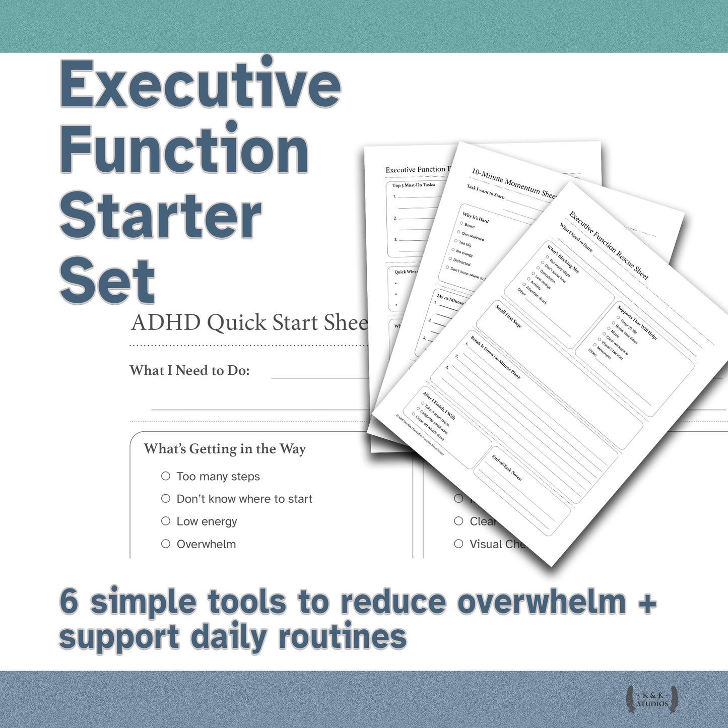 Executive Function Starter Set — Calm ND-Friendly Toolkit for ADHD, Autistic, and Anxious Learners