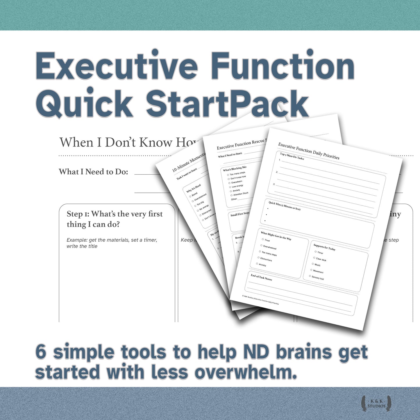 Executive Function Quick Start Pack — ND-Friendly Task Initiation Toolkit