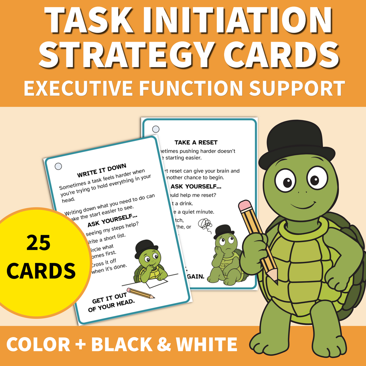 Task Initiation Strategy Cards printable resource cover.