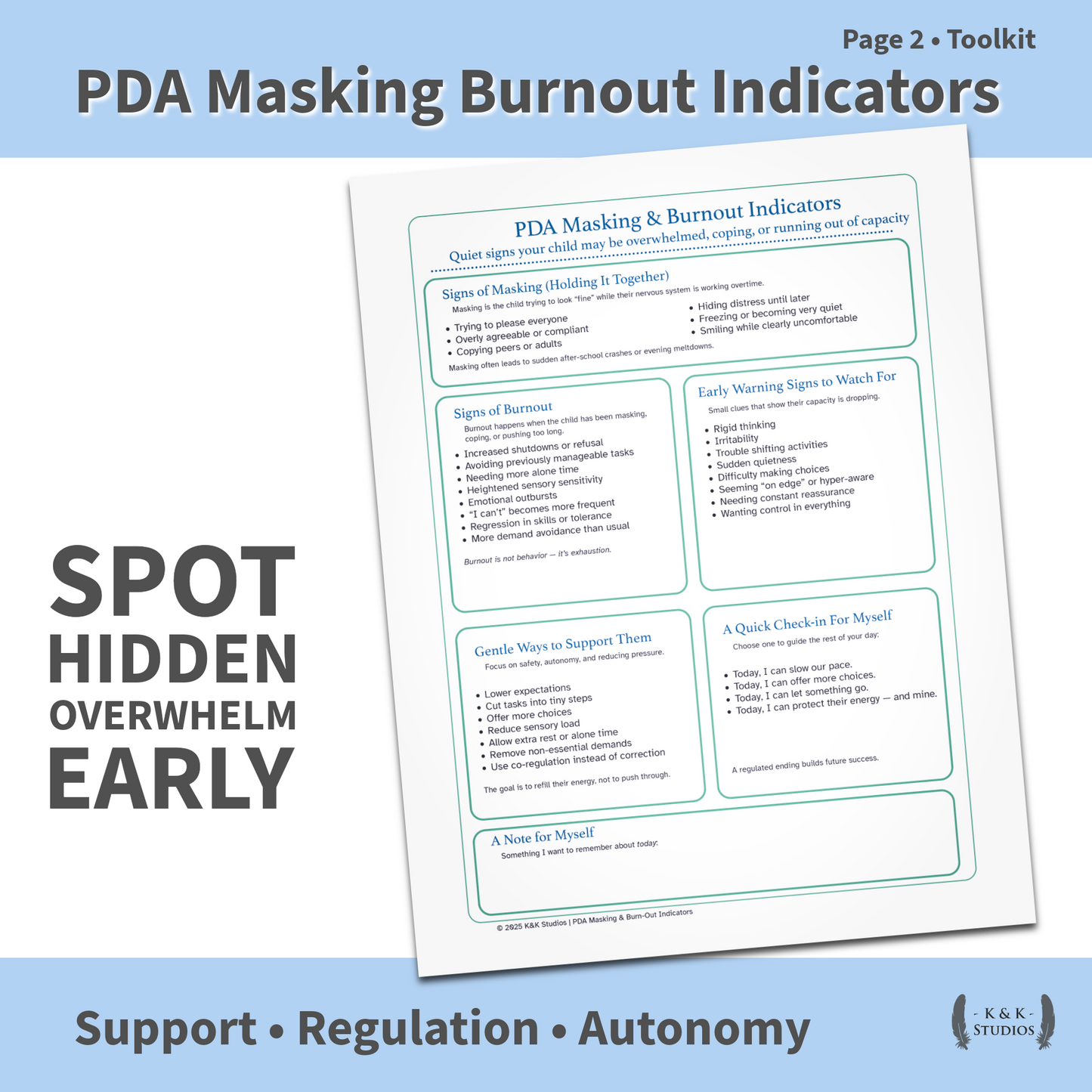 PDA Emotional Regulation & Burnout Toolkit
