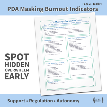 PDA Emotional Regulation & Burnout Toolkit