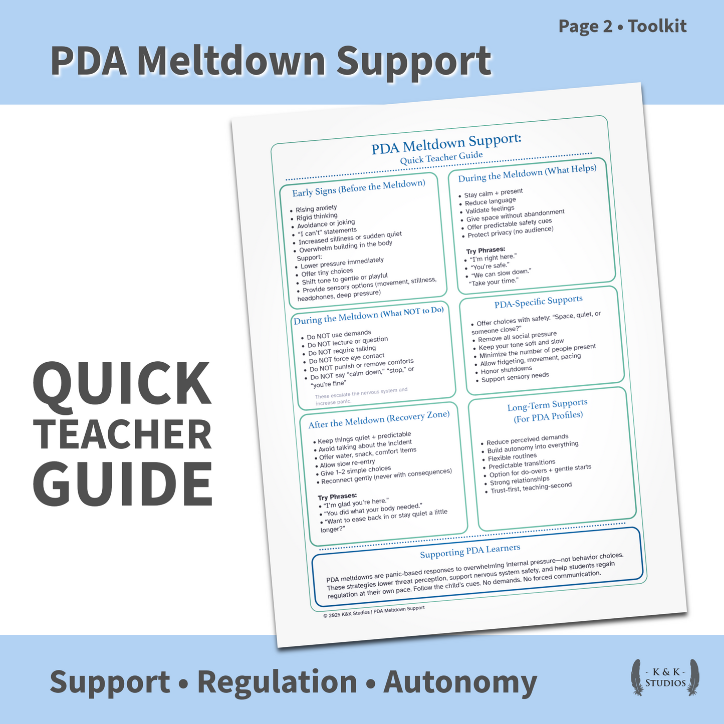 PDA Emotional Regulation & Burnout Toolkit
