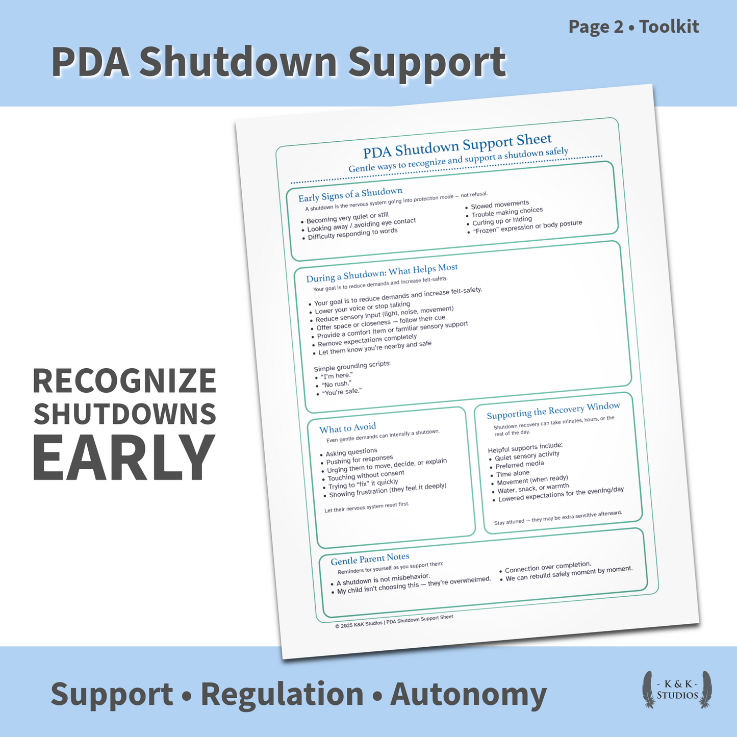 PDA Emotional Regulation & Burnout Toolkit