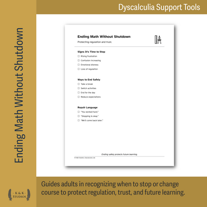 Executive Function & Math Load | Dyscalculia Support Pack | Reduce Overwhelm - Task Initiation Stress