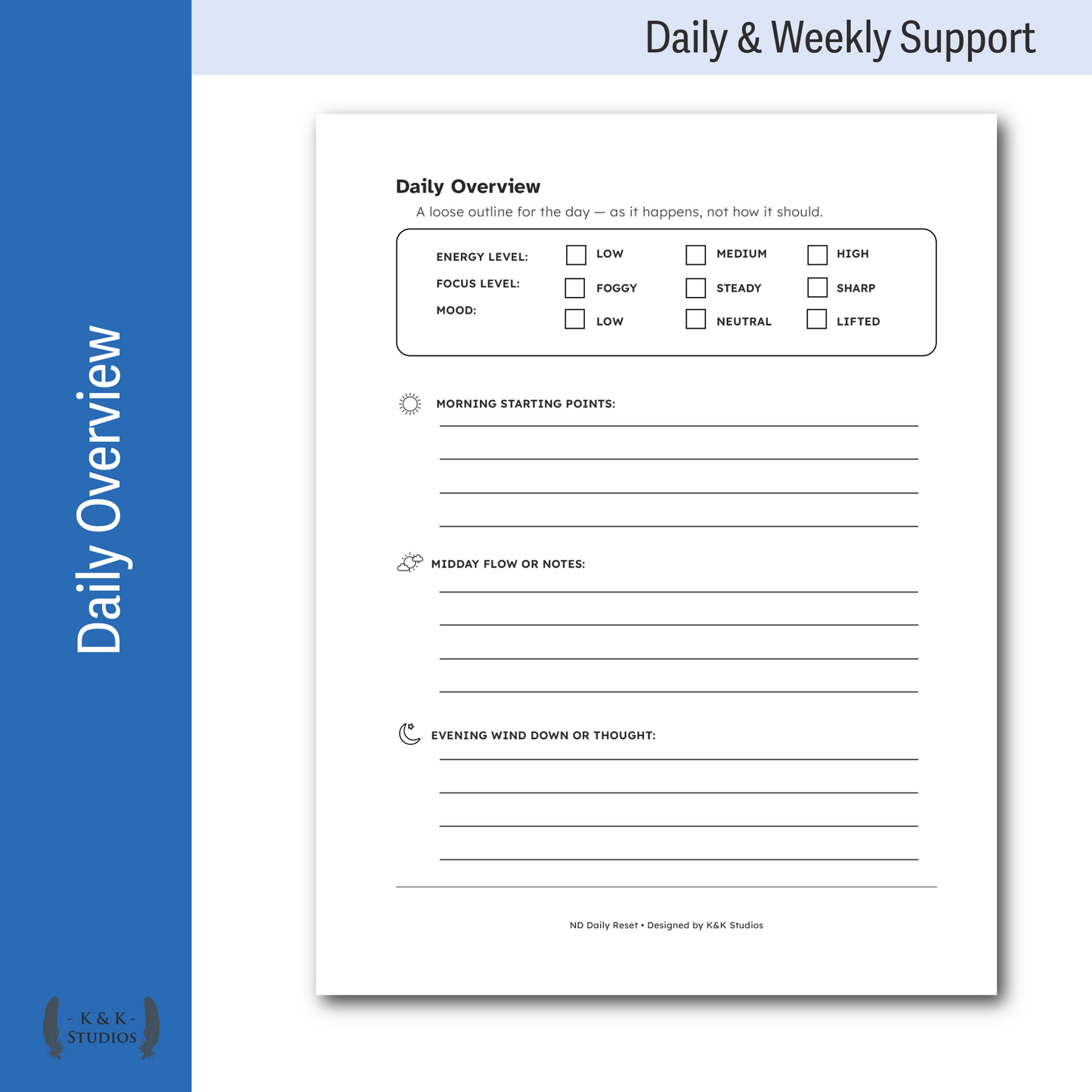 Daily & Weekly Executive Function Planning