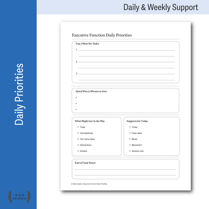 Daily & Weekly Executive Function Planning