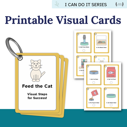 Feed the Cat Helper | Executive Function Visual Routine Cards for Autism & ADHD