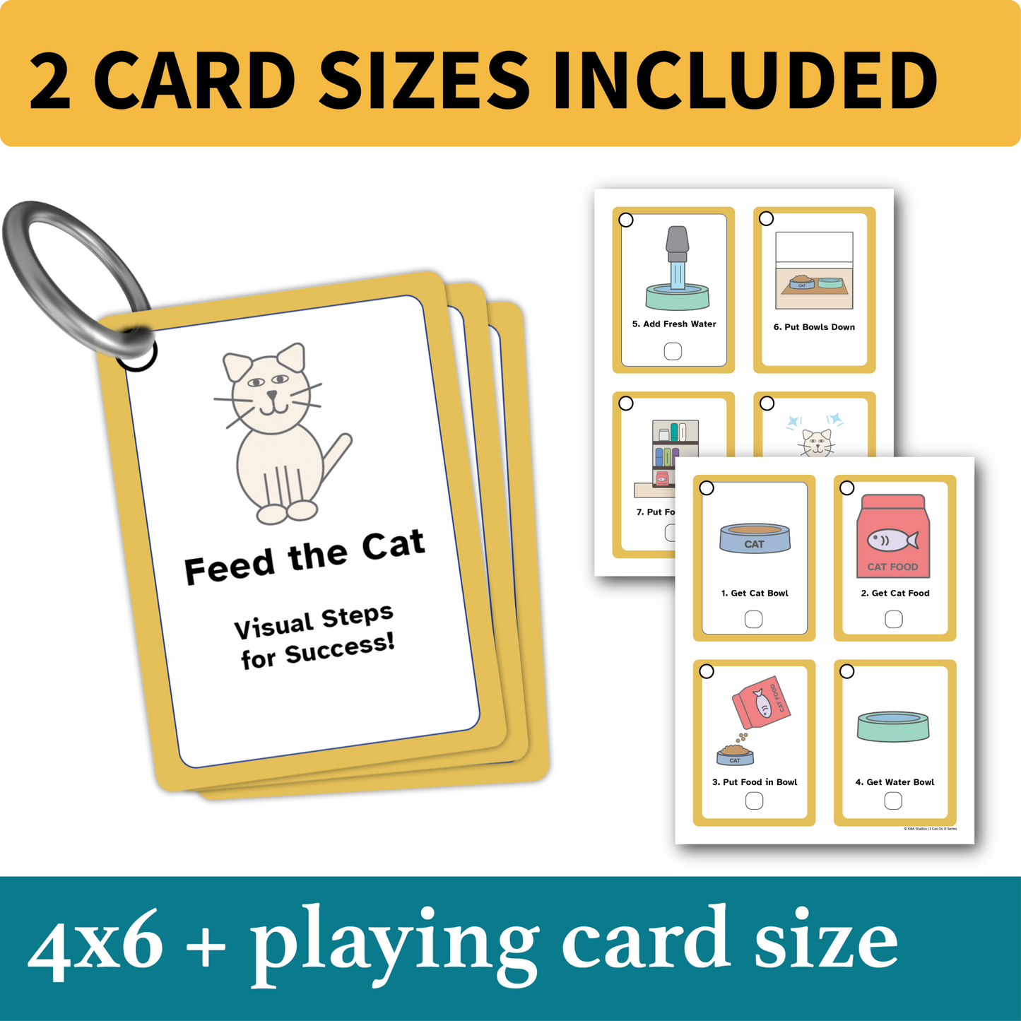 Feed the Cat Helper | Executive Function Visual Routine Cards for Autism & ADHD