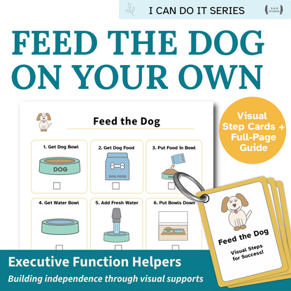 Feed the Dog Helper | Executive Function Visual Routine Cards for Autism & ADHD