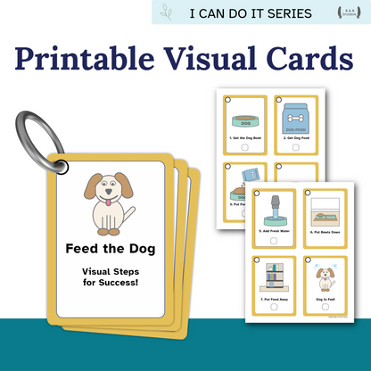 Feed the Dog Helper | Executive Function Visual Routine Cards for Autism & ADHD
