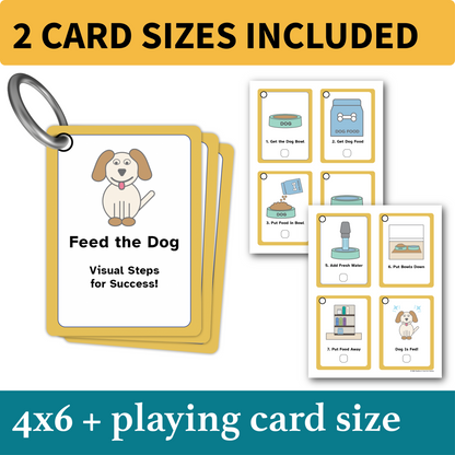 Feed the Dog Helper | Executive Function Visual Routine Cards for Autism & ADHD