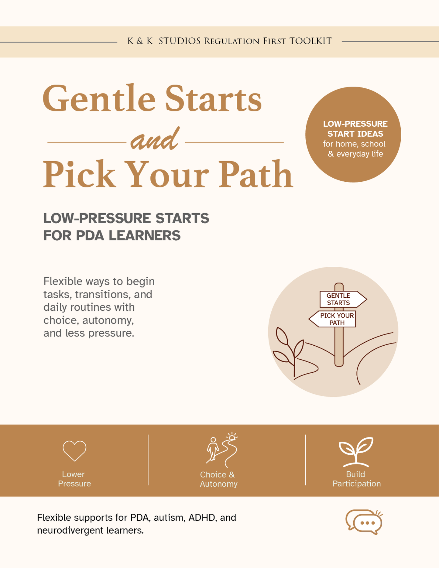 Gentle Starts & Pick Your Path | Low-Demand PDA Support Toolkit