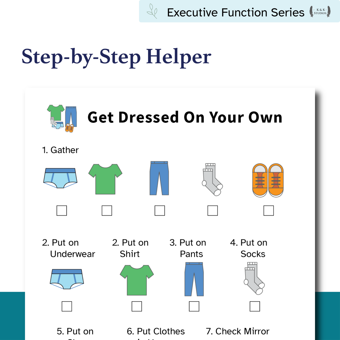Get Dressed On Your Own Helper | Visual Routine Cards for Dressing Skills