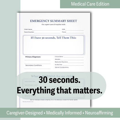 ER Grab & Go Medical Binder