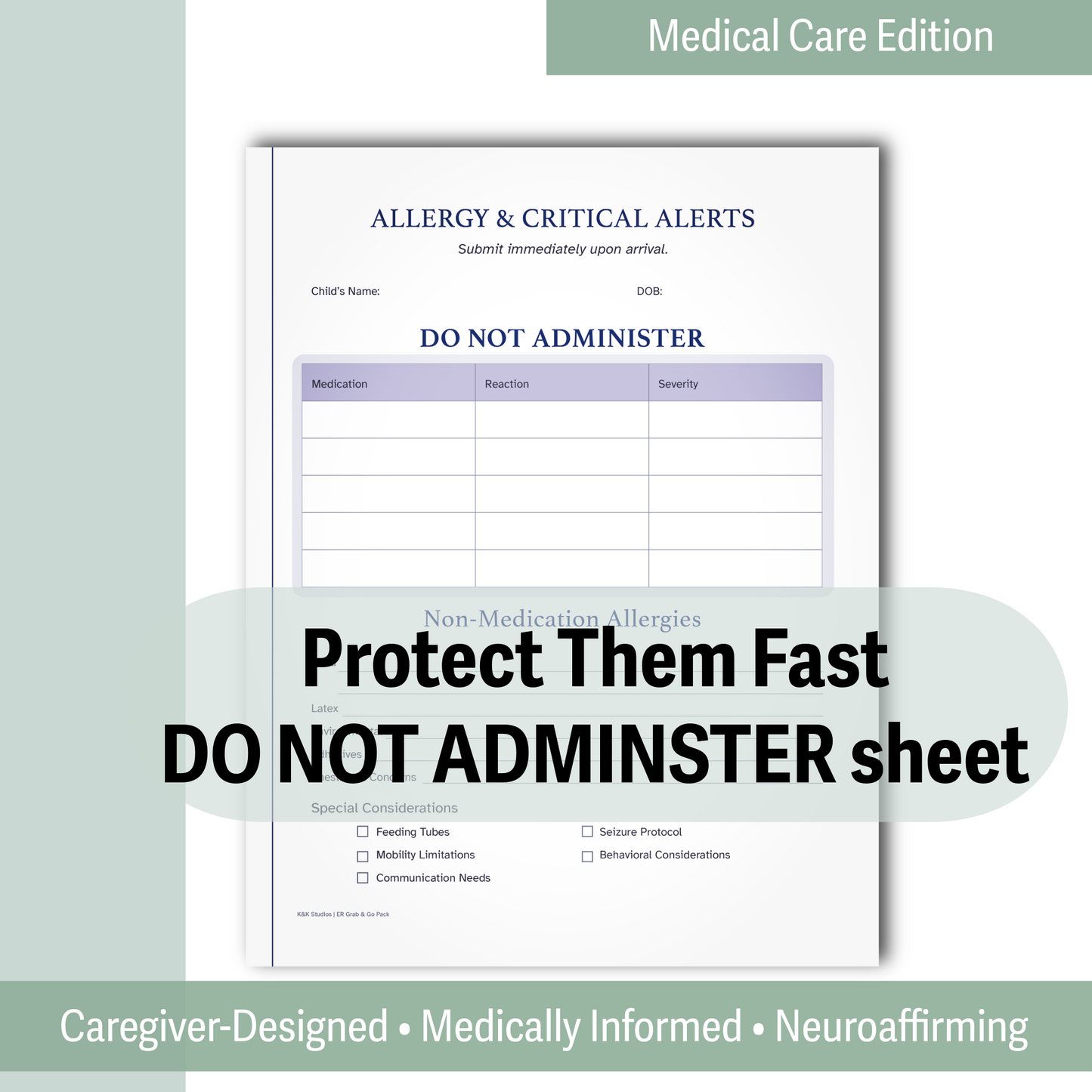 ER Grab & Go Medical Binder