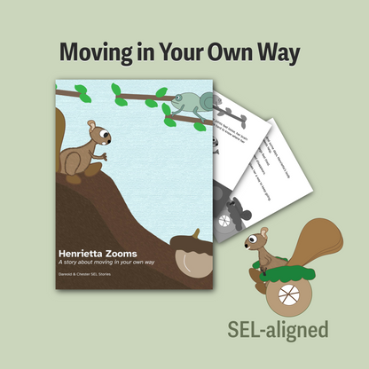 Henrietta Zooms — A Story About Moving in Your Own Way (Color + B&W + Grayscale Editions)