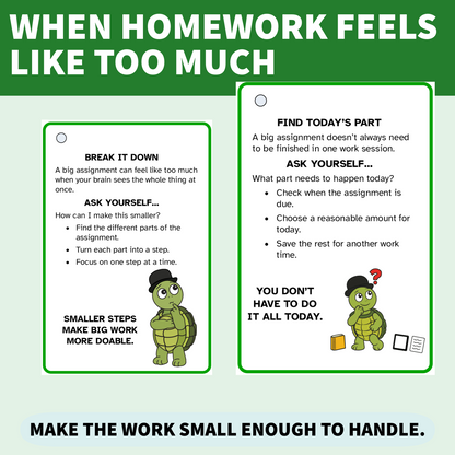 Homework Completion Strategy Cards