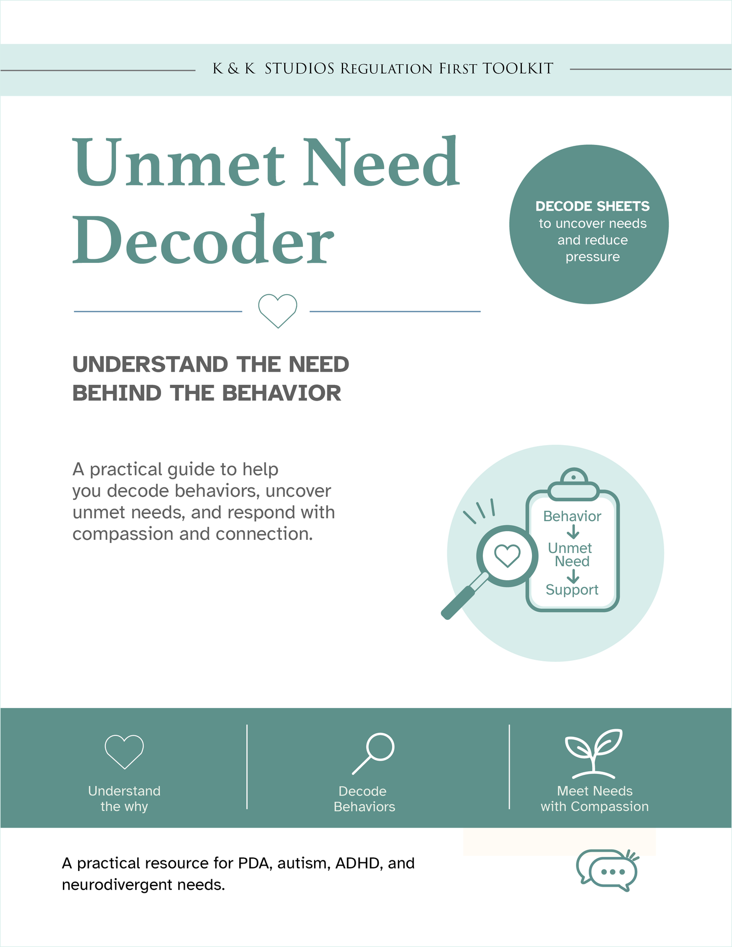 PDA Unmet Need Decoder | Nervous System & Behavior Support Toolkit